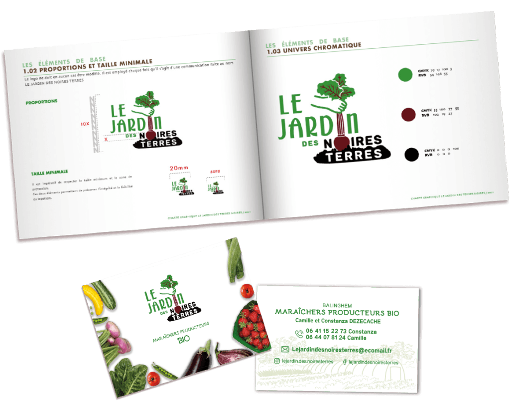 Design d'identité visuel pour le jardin des noires terres